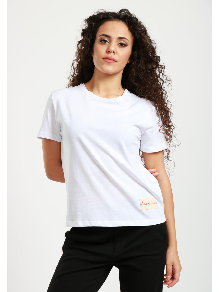 COD. 721901/CR - T-Shirt UNISEX bianca, girocollo,mezza manica