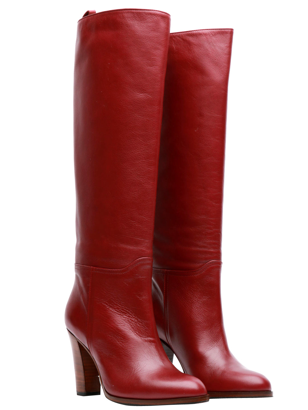 Tube22 Boots in Burgundy Leather with Heel