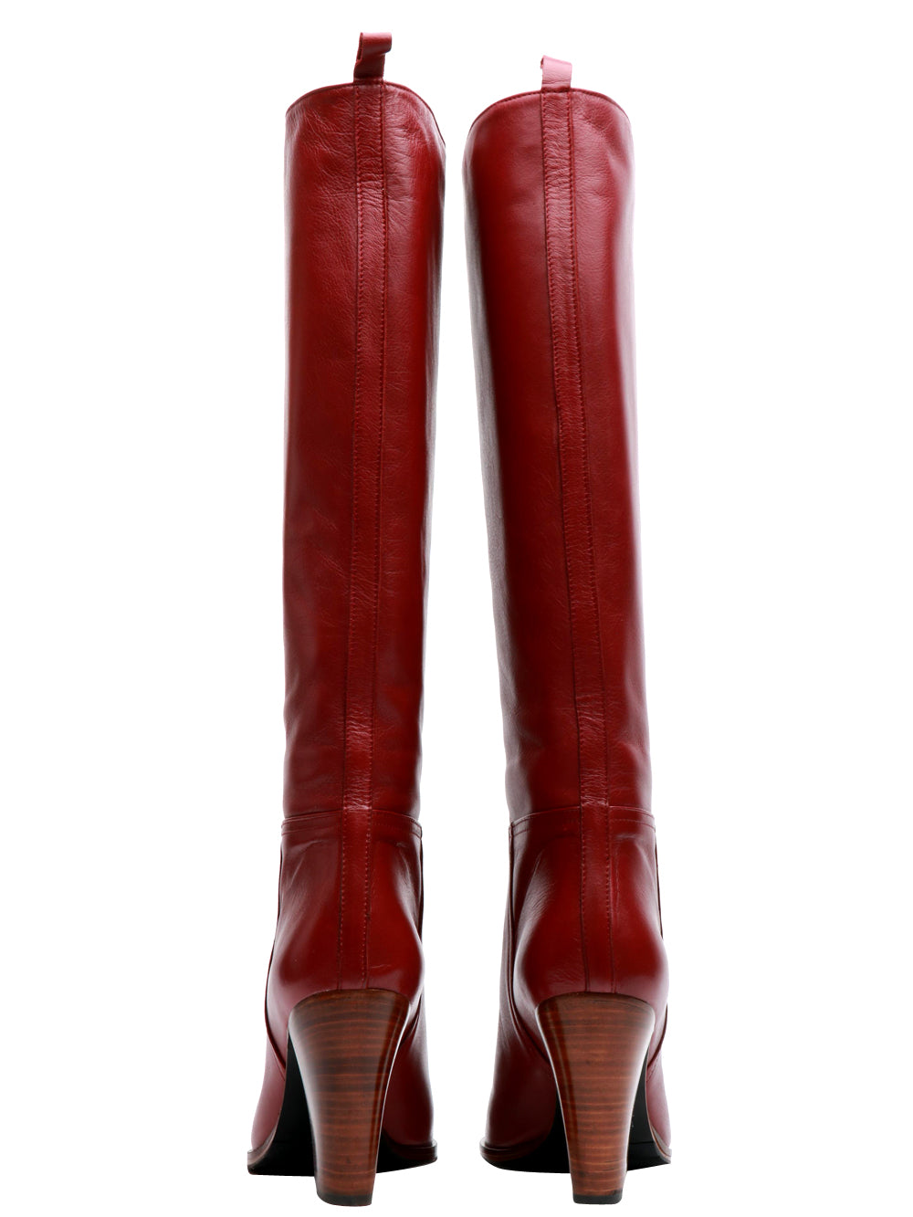 Tube22 Boots in Burgundy Leather with Heel