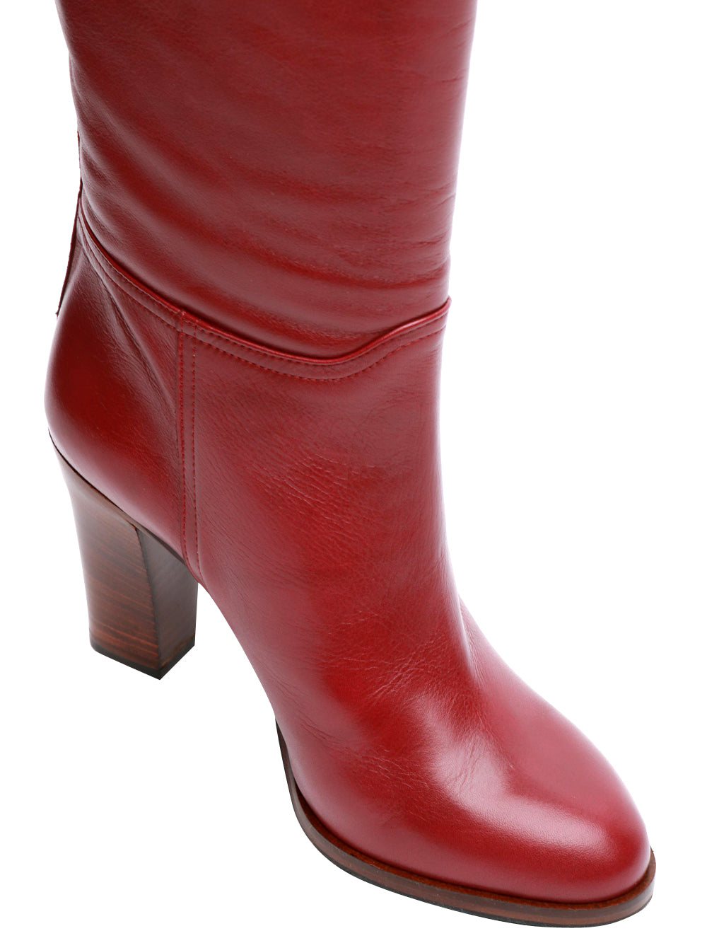 Tube22 Boots in Burgundy Leather with Heel