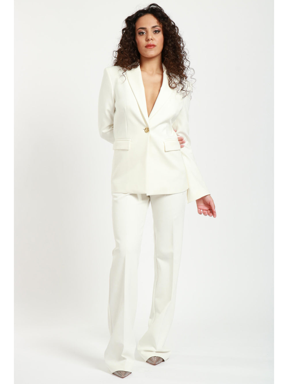 Gianburrasca White Single-Breasted Jacket