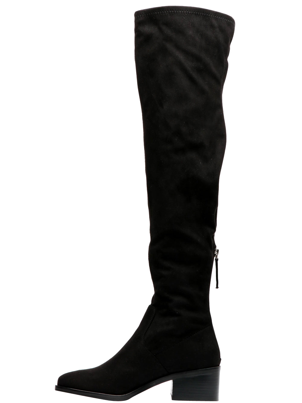 Salvador Boots in Black Suede with Square Heel