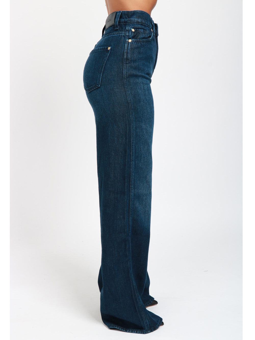 7 FOR ALL MANKIND Jeans Scout Palazzo in Denim Blu Denim Blu