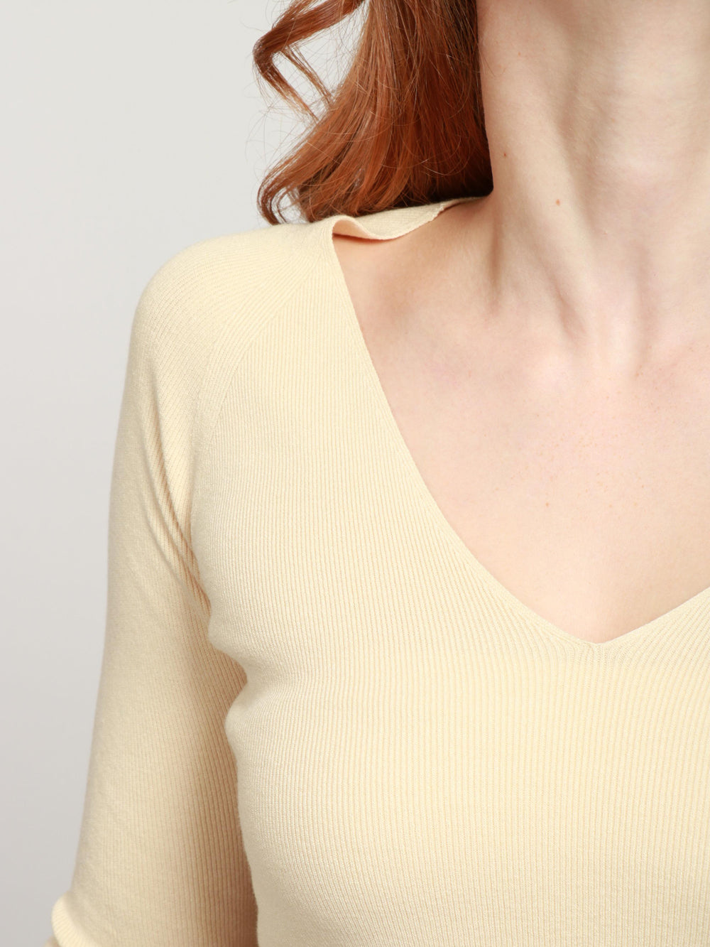 Cipresso Cream V-Neck Sweater