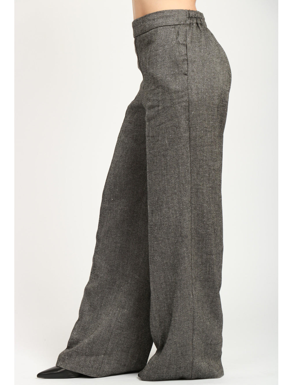 Pueblo Grey Wool Blend Pants with Lurex