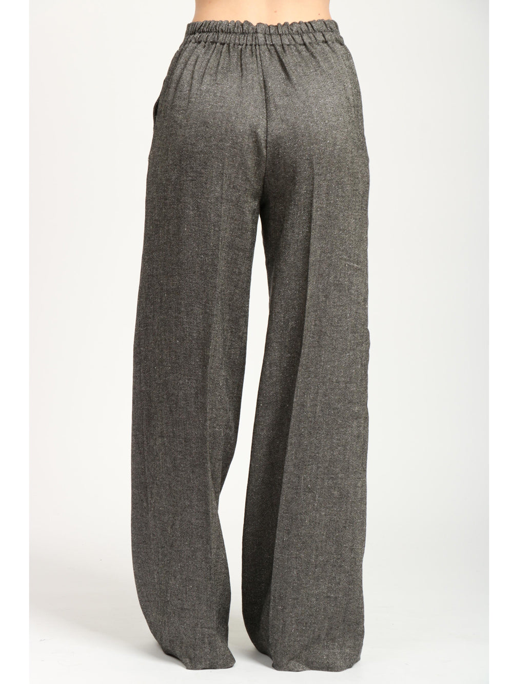 Pueblo Grey Wool Blend Pants with Lurex