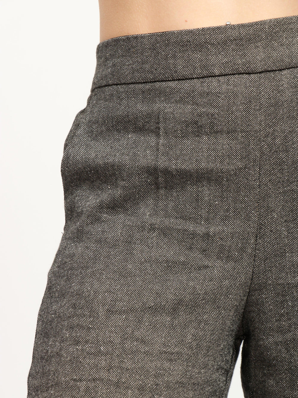 Pueblo Grey Wool Blend Pants with Lurex