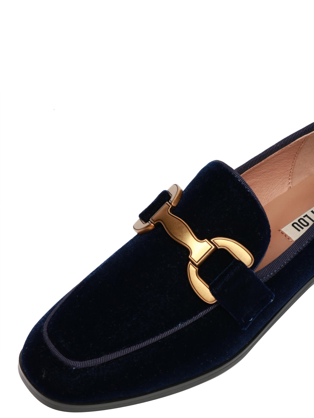 BIBI LOU Scarpe Mocassino Vela in Velluto Blu con Fibbia Blu