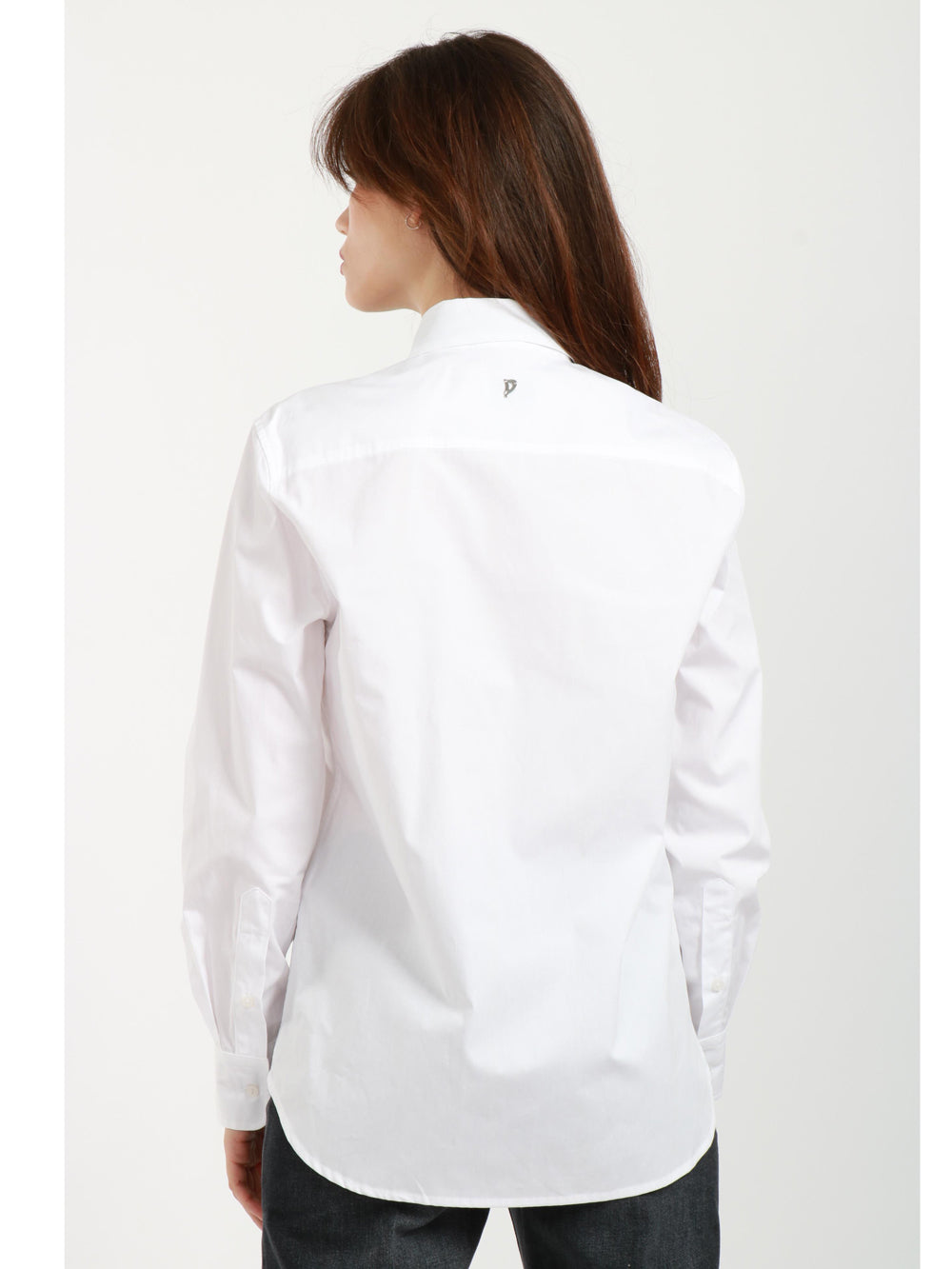 DONDUP Camicia in Popeline Bianca con Cravatta Bianco