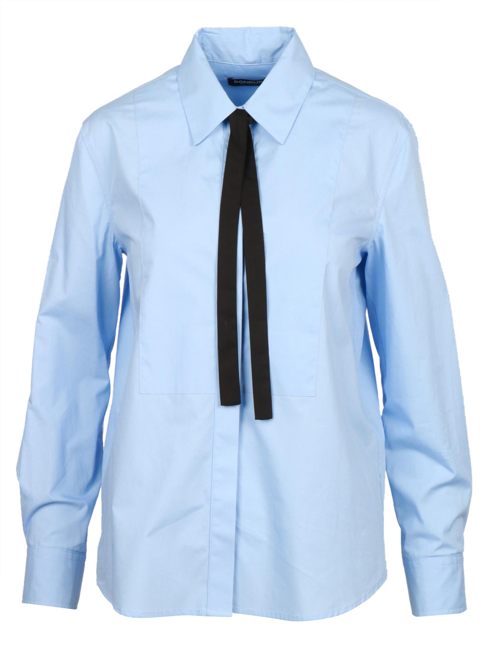 DONDUP Camicia in Popeline Celeste con Cravatta Celeste