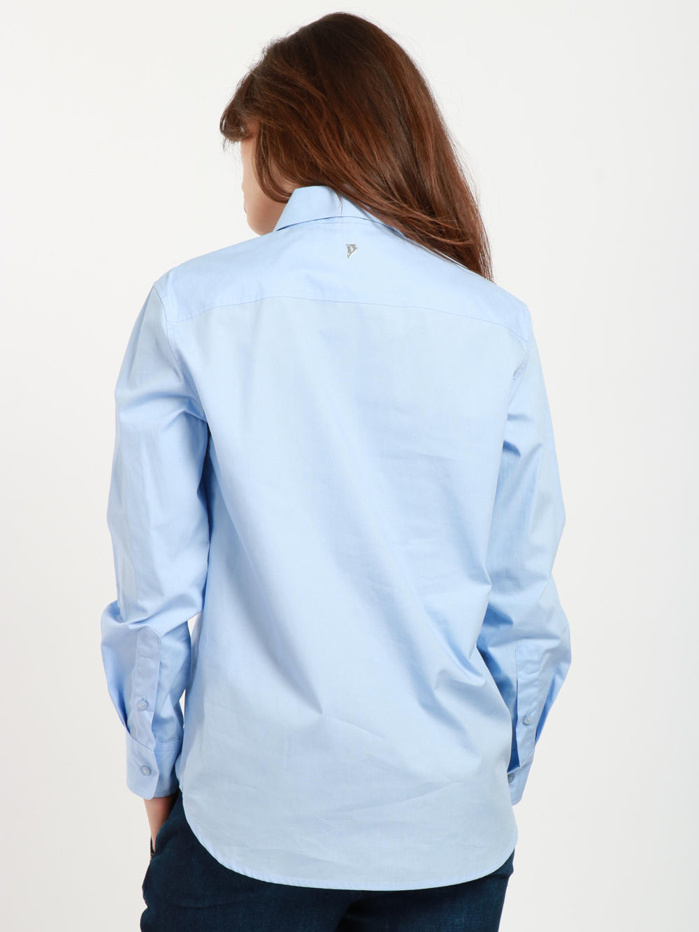 DONDUP Camicia in Popeline Celeste con Cravatta Celeste