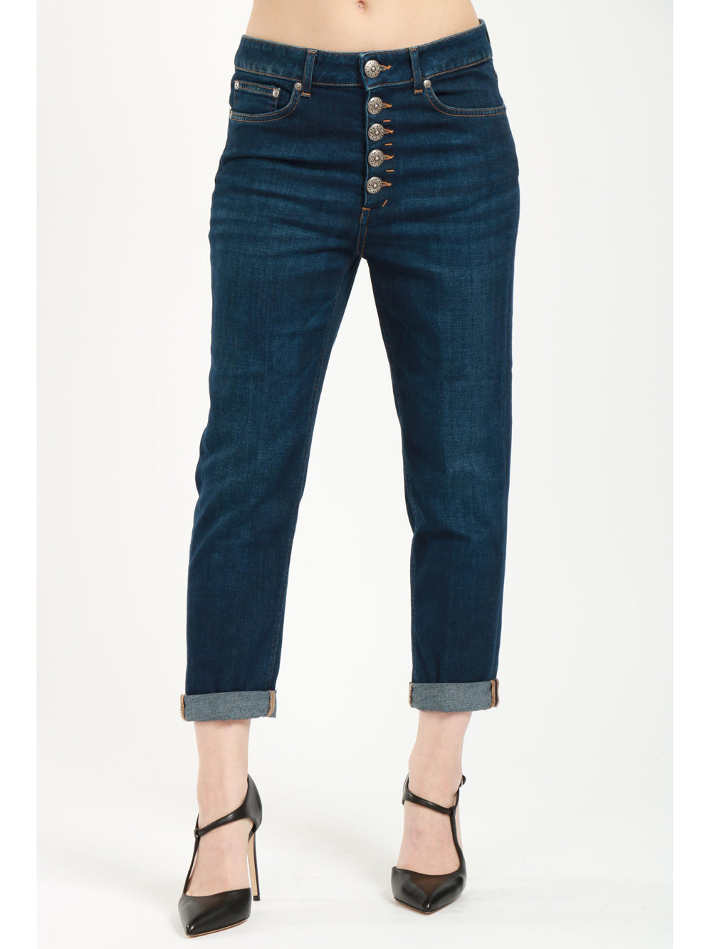 DONDUP Jeans Koons in Denim Blu con Bottoni Denim scuro