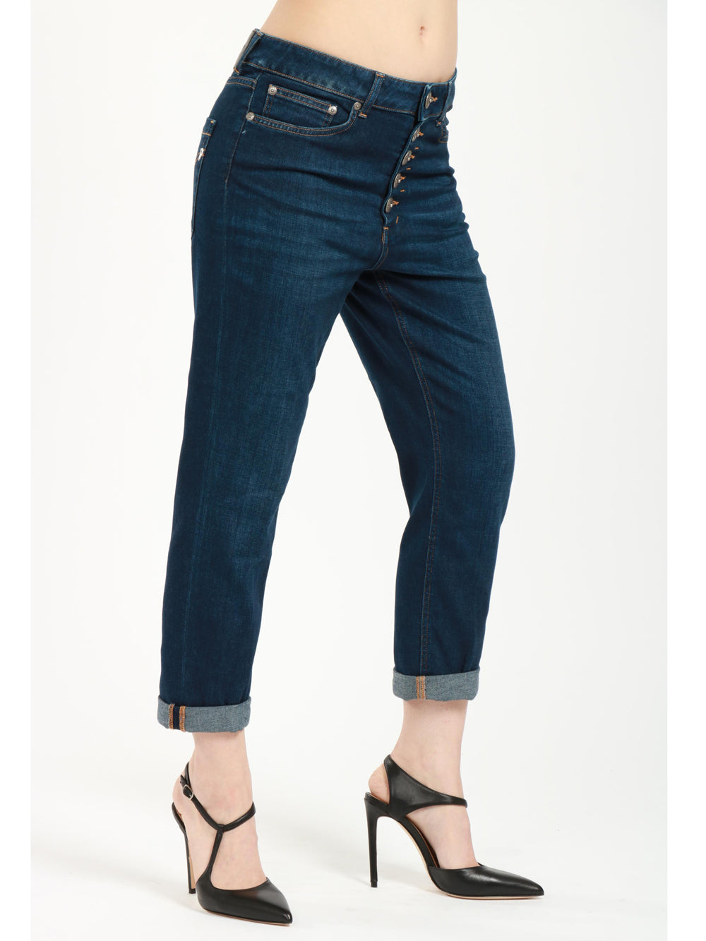 DONDUP Jeans Koons in Denim Blu con Bottoni Denim scuro