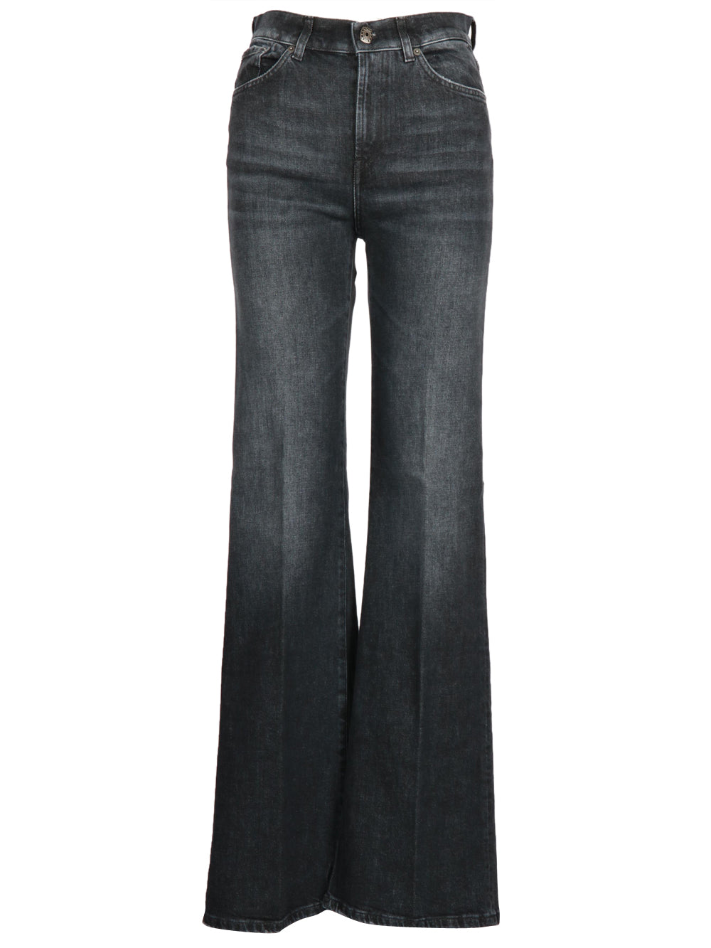 DONDUP Jeans Amber Palazzo in Denim Neri Denim Nero