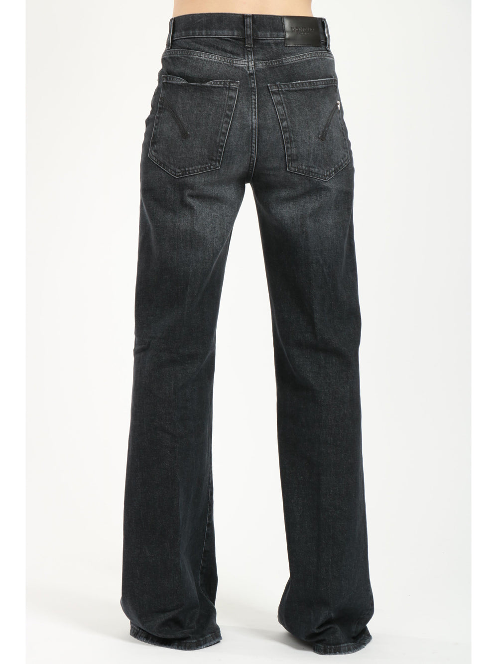 DONDUP Jeans Amber Palazzo in Denim Neri Denim Nero