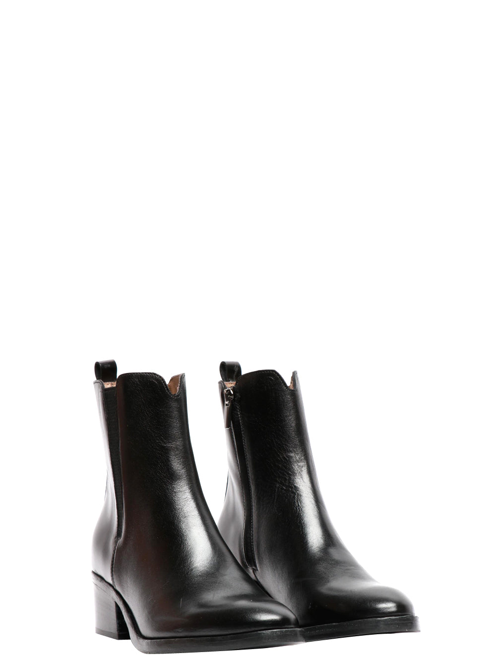 Black Leather Ankle Boots