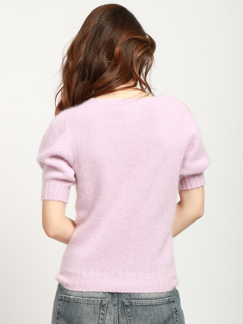 Angora Blend Crewneck Sweater Mauve