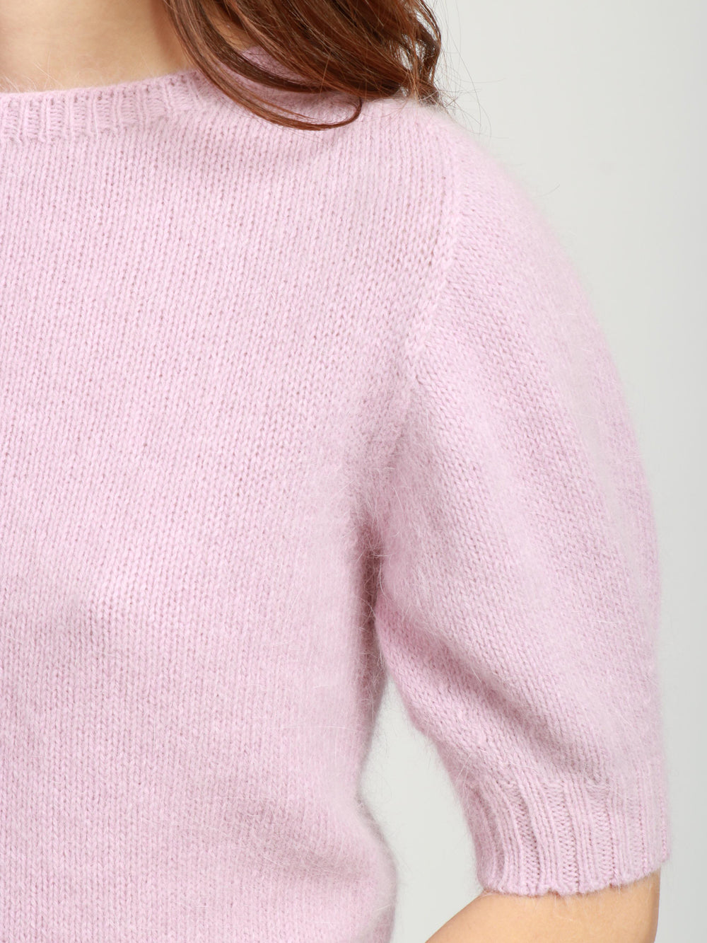 Angora Blend Crewneck Sweater Mauve