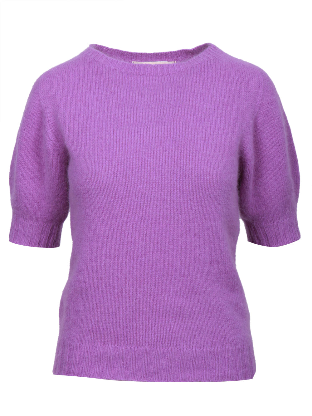 Purple Angora Blend Crewneck Sweater