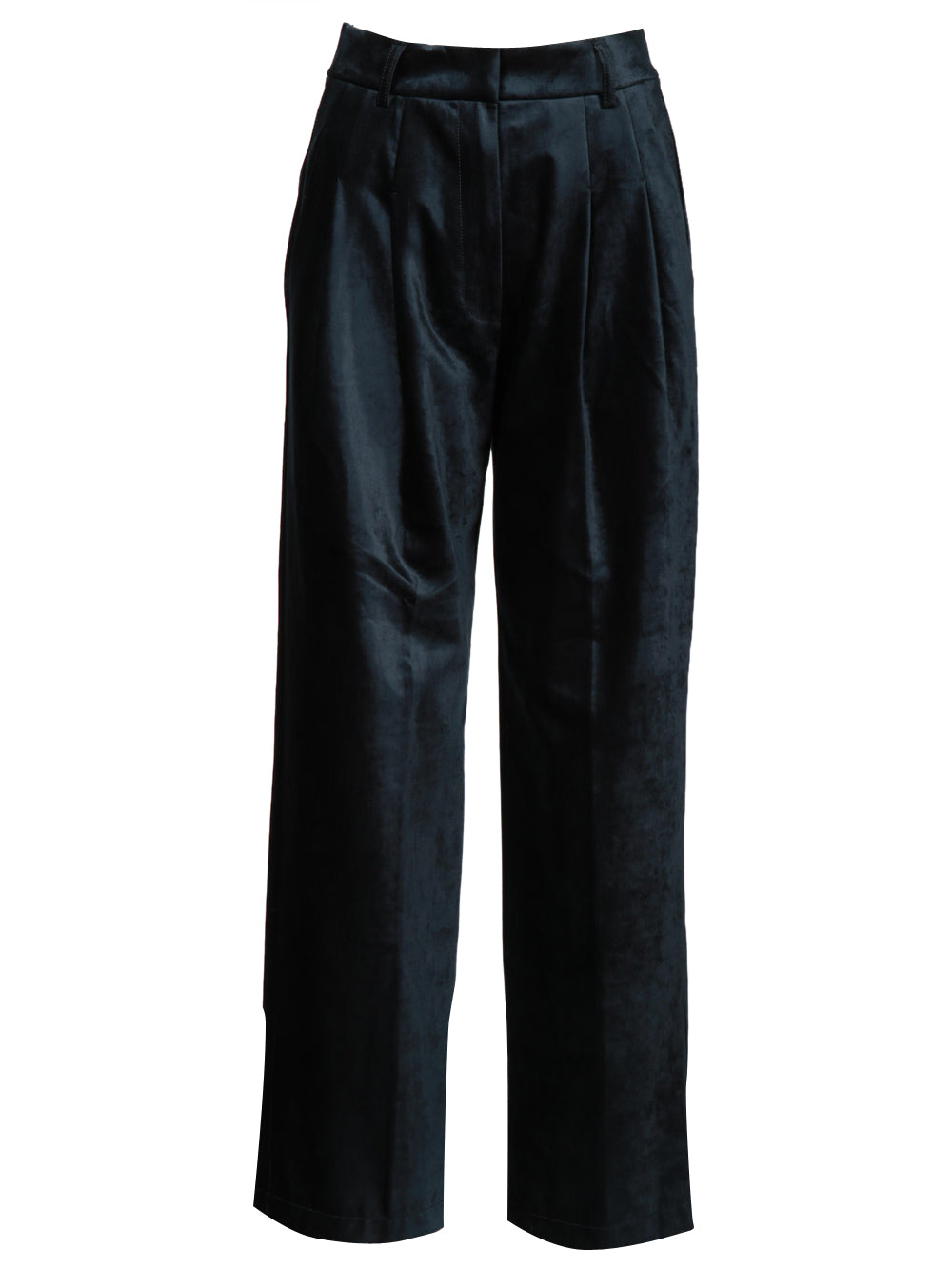 FORTE FORTE Pantaloni in Velluto Blu Notte con Pinces Blu notte