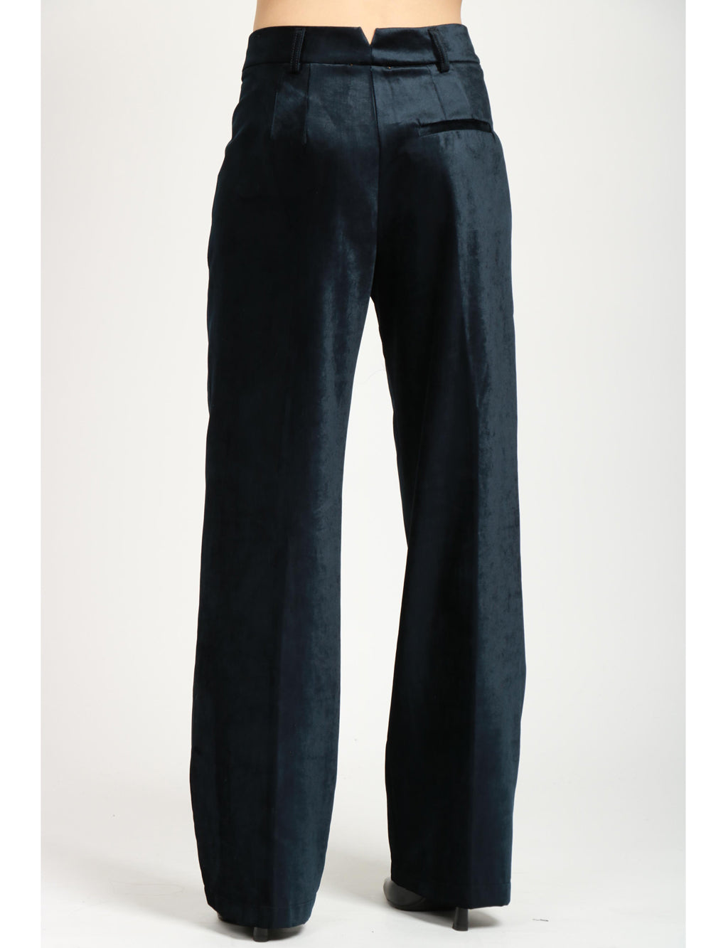 FORTE FORTE Pantaloni in Velluto Blu Notte con Pinces Blu notte