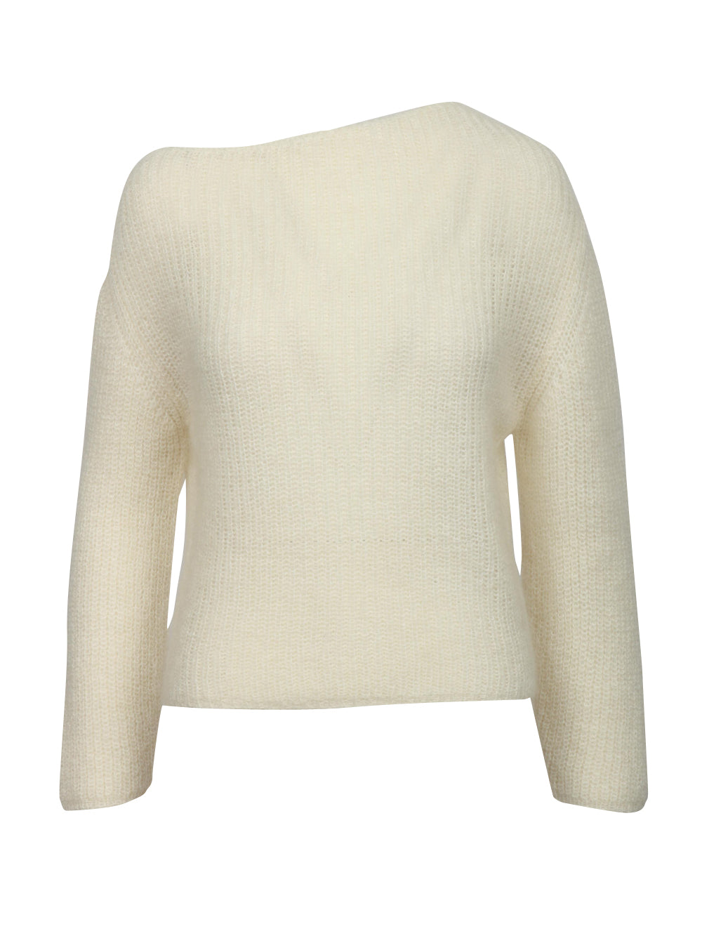 FORTE FORTE Maglia a Coste in Misto Mohair Panna Panna