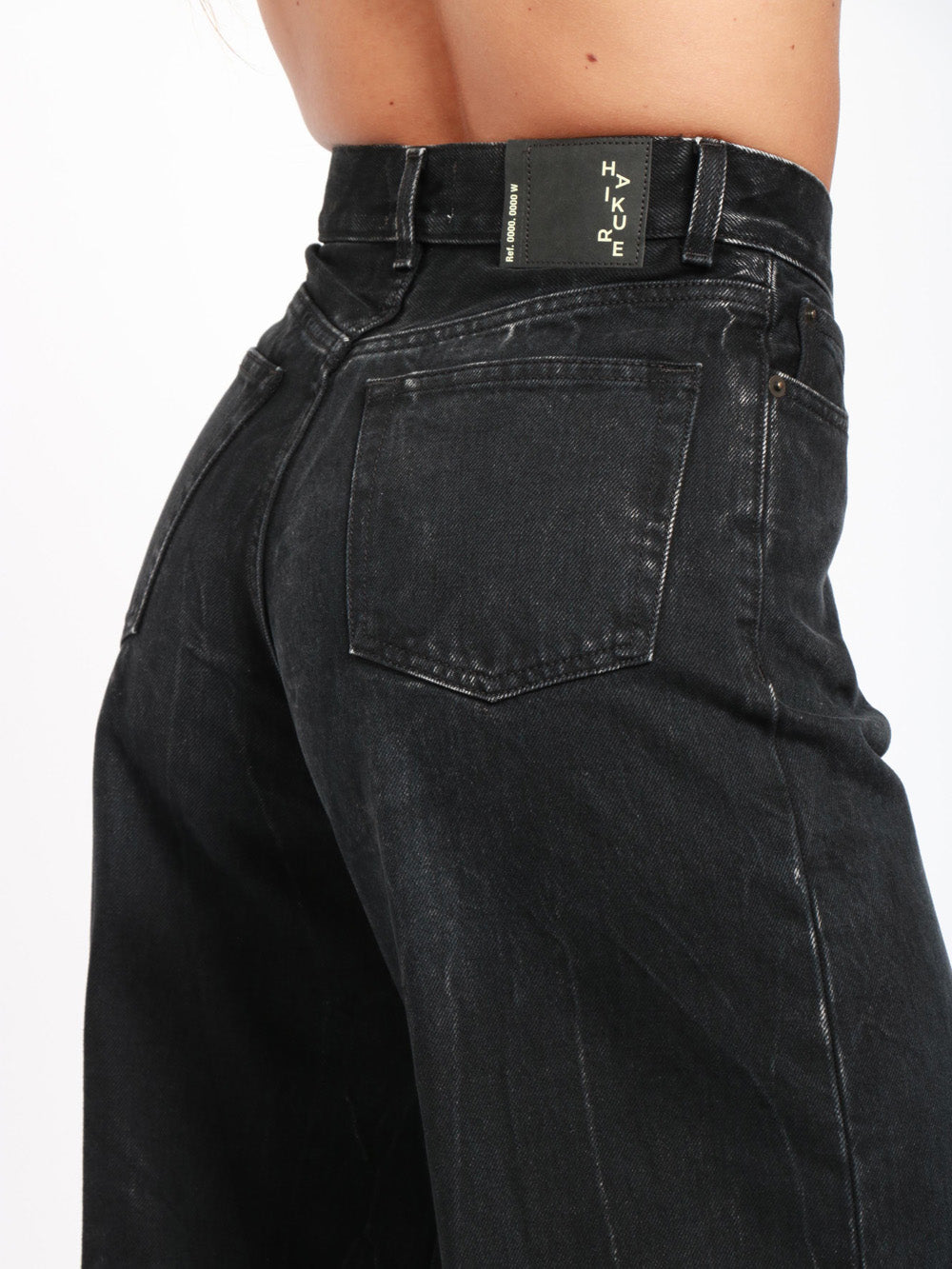 HAIKURE Jeans Bethany New in Denim Neri Gamba Ampia Denim Nero