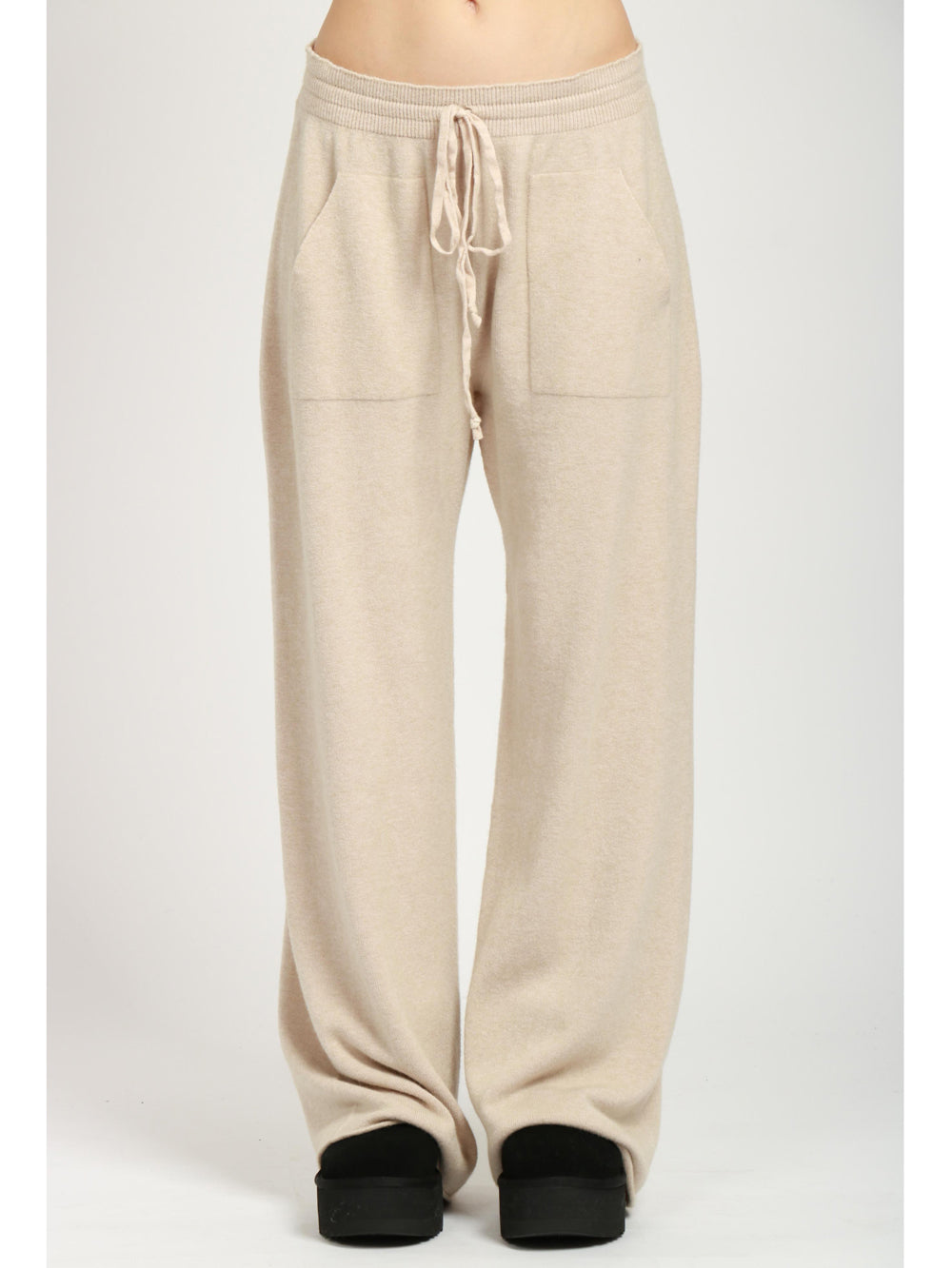 JNJ COUTURE Pantaloni Jogger in Maglia Sabbia Sabbia