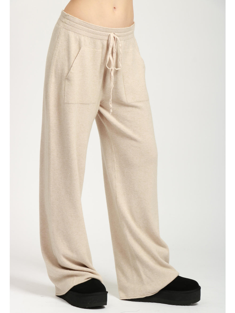 JNJ COUTURE Pantaloni Jogger in Maglia Sabbia Sabbia