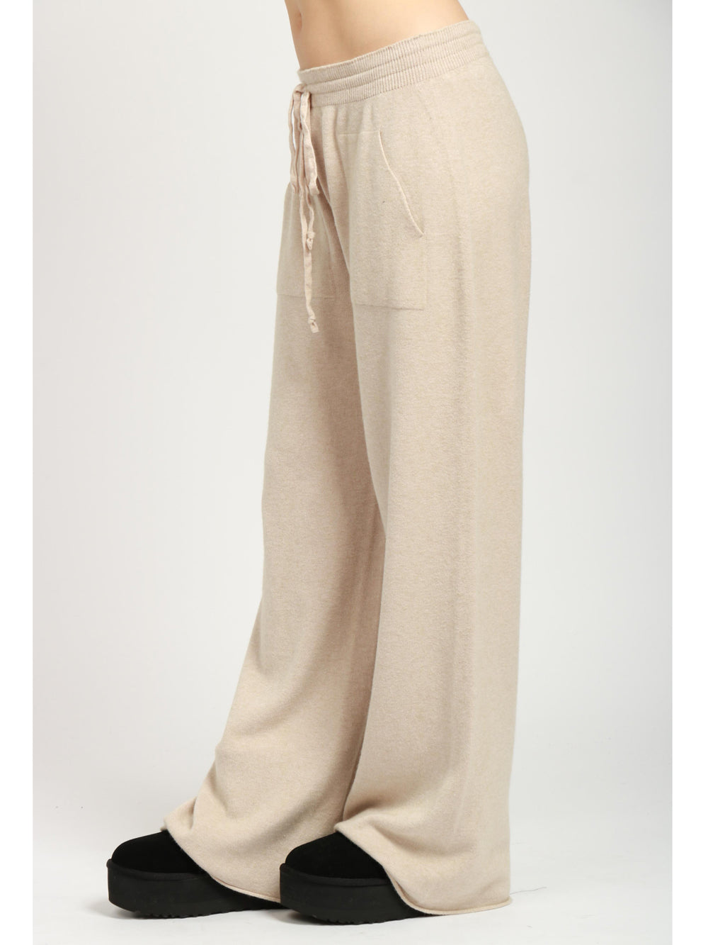 JNJ COUTURE Pantaloni Jogger in Maglia Sabbia Sabbia