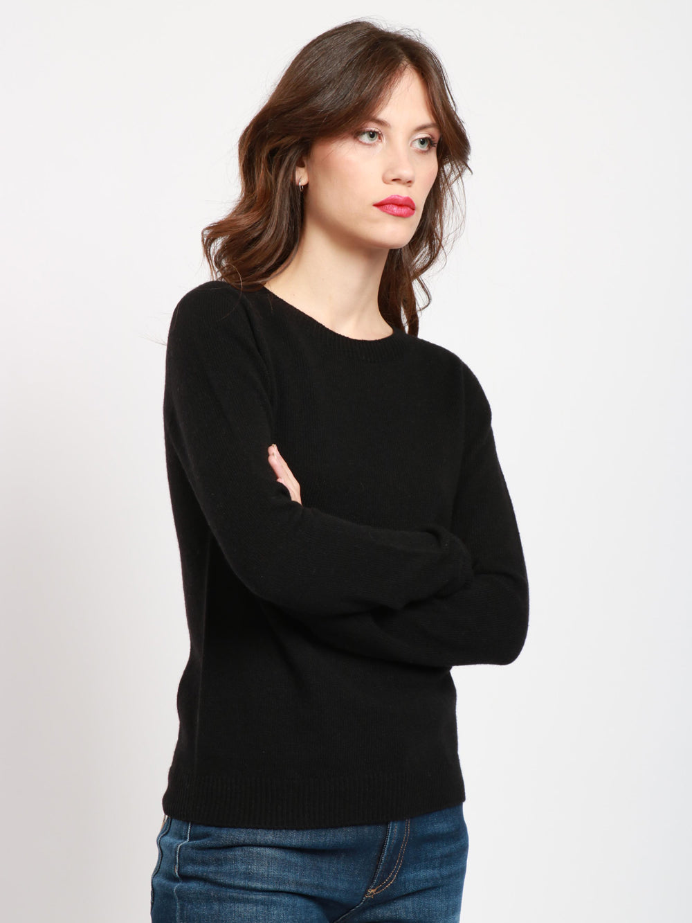 JUCCA Maglia Girocollo in Cashmere Nera Nero