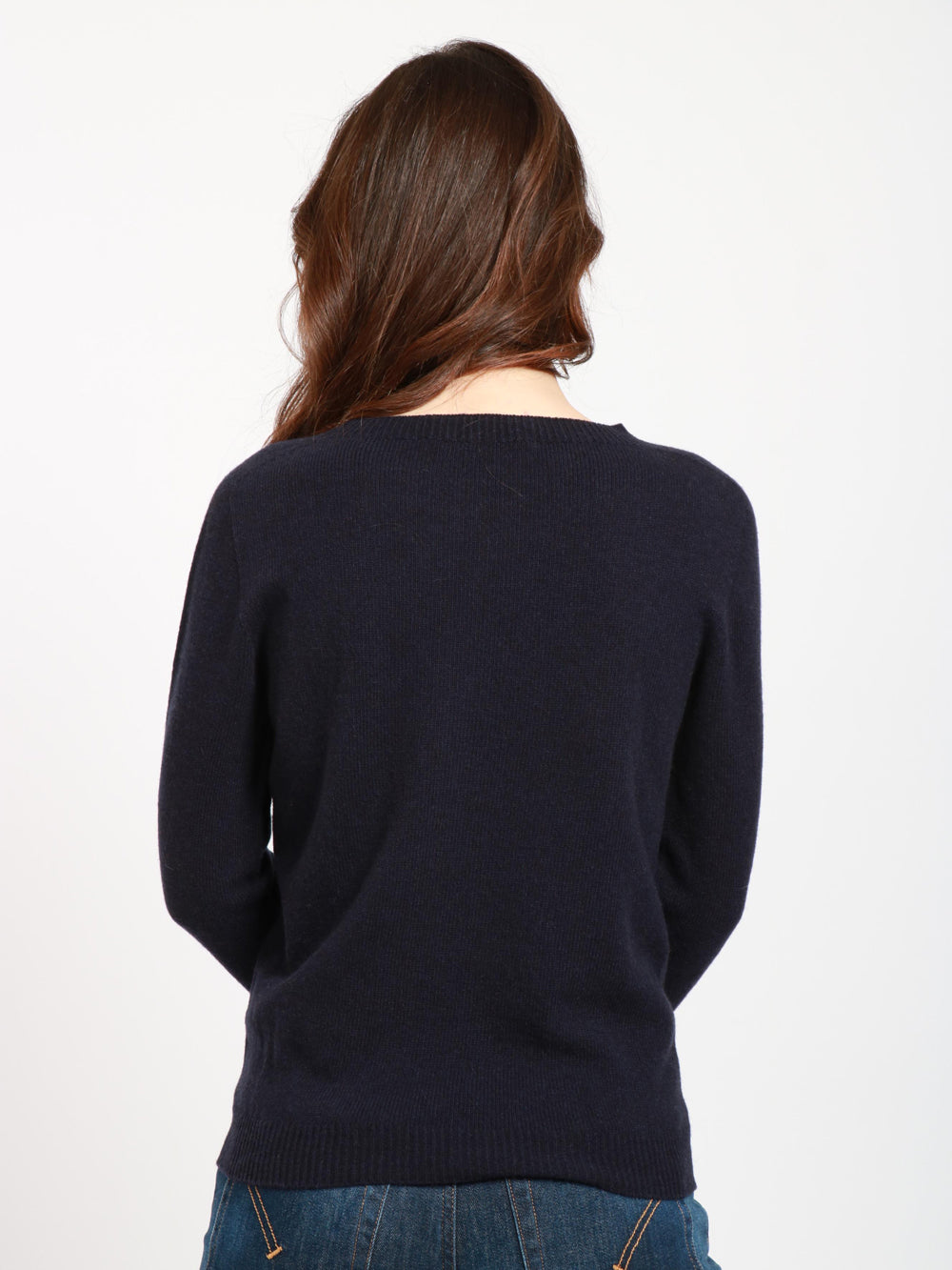 JUCCA Maglia Girocollo in Cashmere Blu Notte Blu scuro