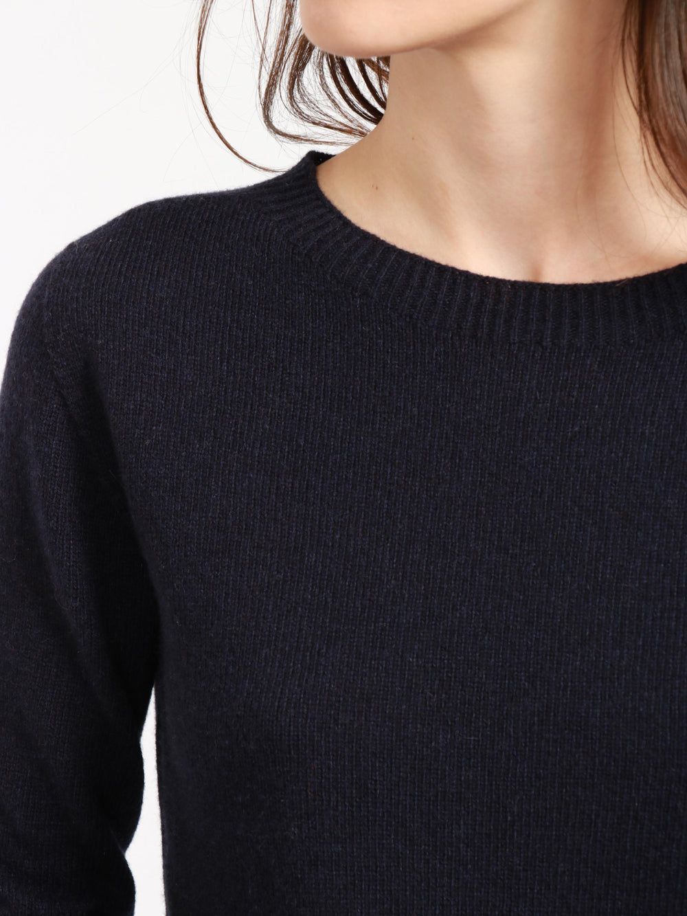 JUCCA Maglia Girocollo in Cashmere Blu Notte Blu scuro