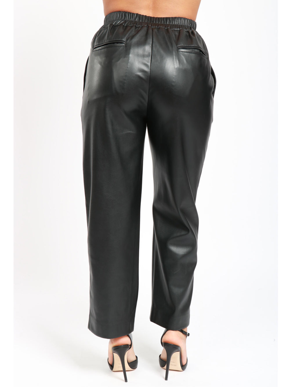 JUCCA Pantaloni Jogger in Ecopelle Neri Nero