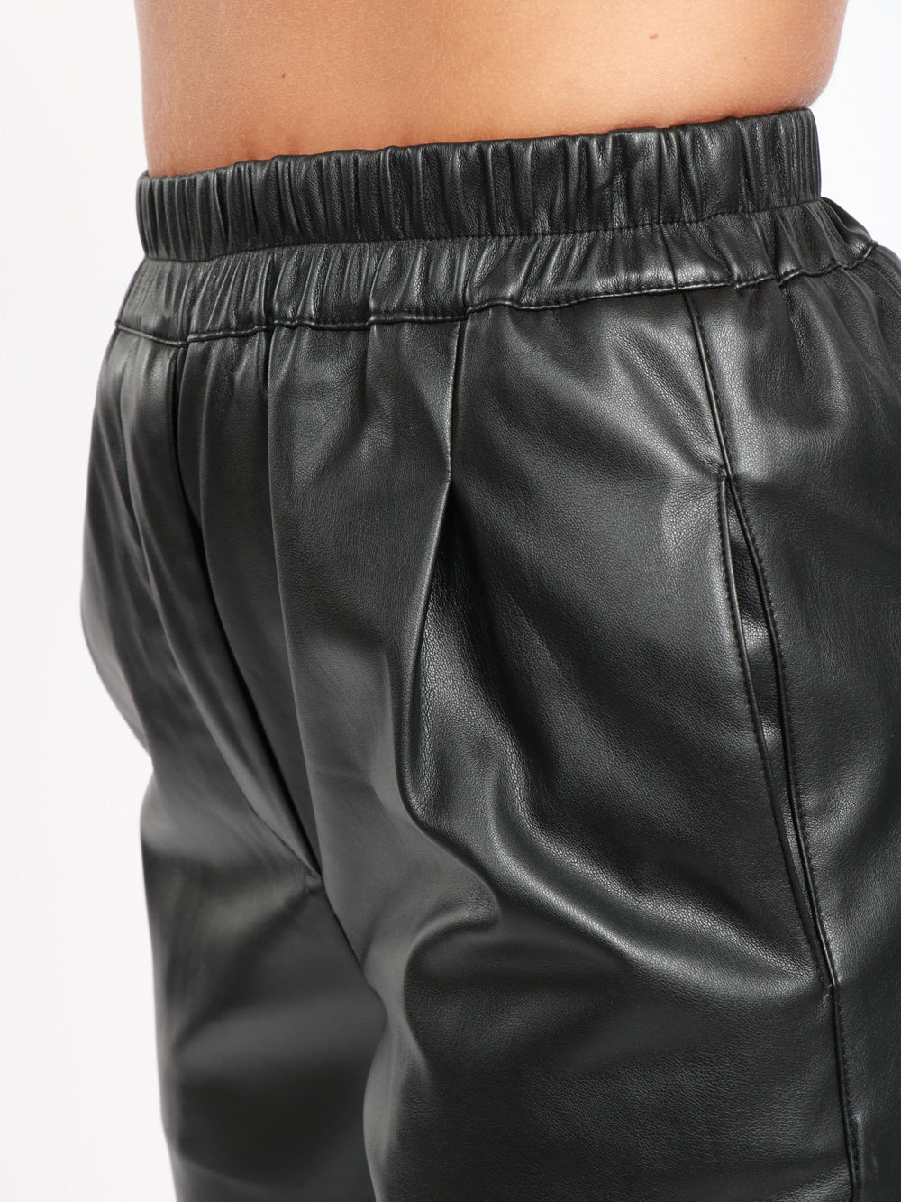 JUCCA Pantaloni Jogger in Ecopelle Neri Nero