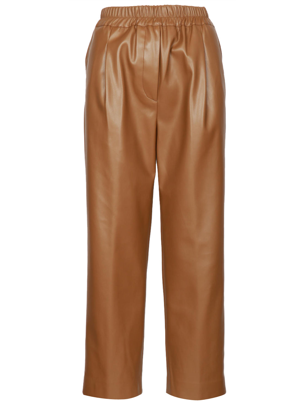 JUCCA Pantaloni Jogger in Ecopelle Cammello Camel