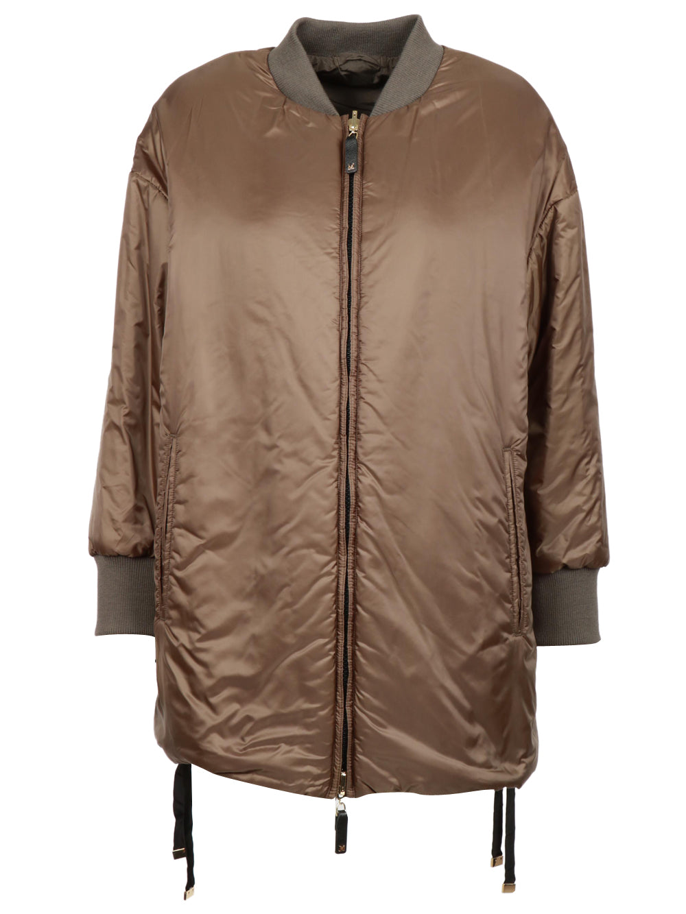 MAX MARA THE CUBE Bomber Greenbo Double Face in Tessuto Antigoccia Verde Militare Verde militare