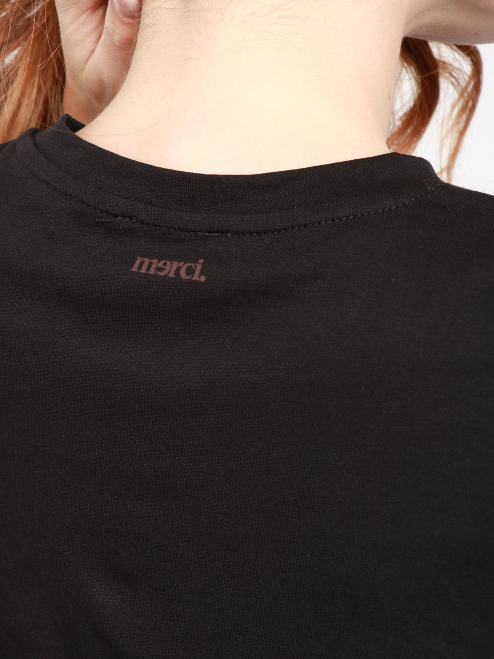 Black Cotton Crewneck T-Shirt