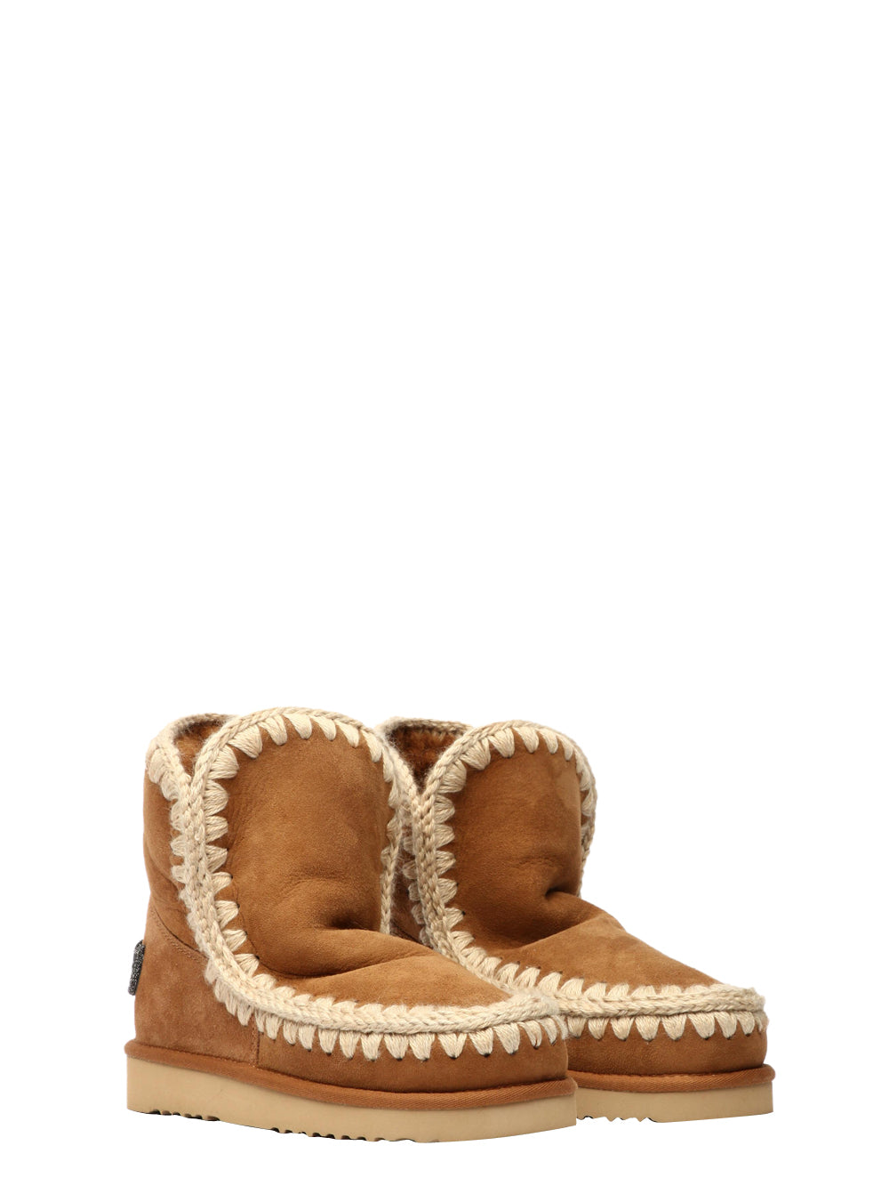 Stivali Eskimo 18 in Suede Cammello con Logo Glitter