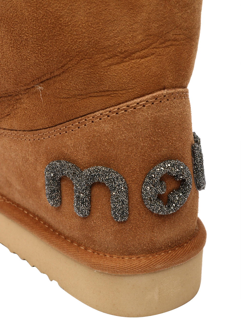 Stivali Eskimo 18 in Suede Cammello con Logo Glitter