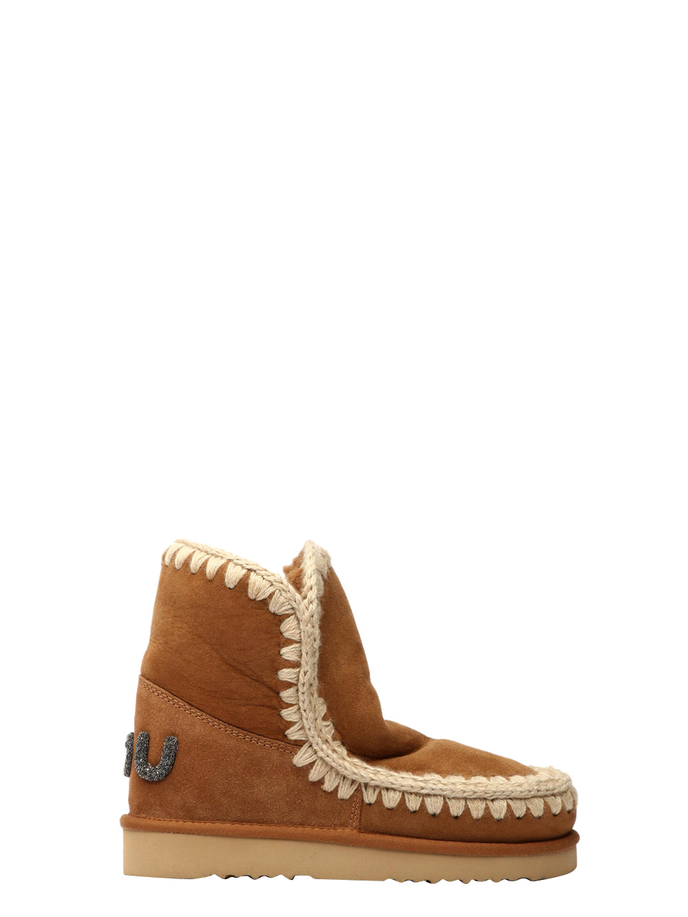 Stivali Eskimo 18 in Suede Cammello con Logo Glitter