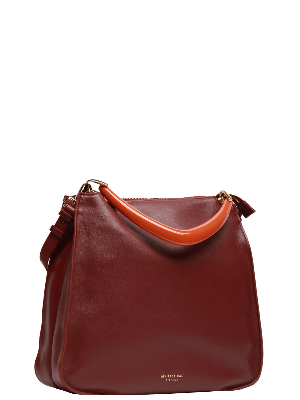 MY-BEST BAG Borsa a Mano Madison Grande in Pelle Bordeaux con Tracolla Bordeaux