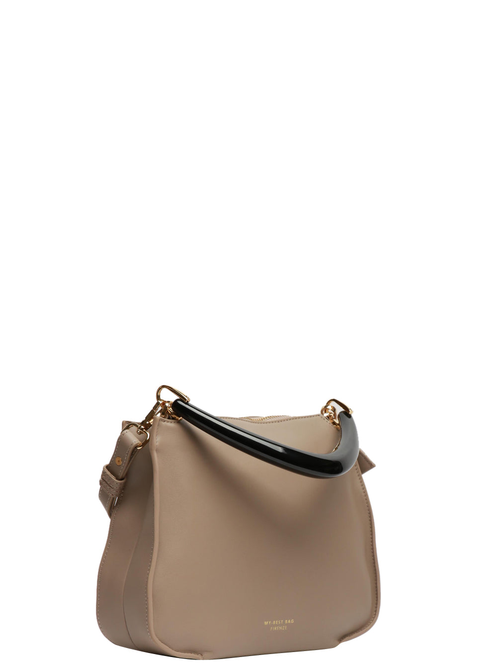 MY-BEST BAG Borsa a Mano Madison Piccola in Pelle Tortora con Tracolla Tortora