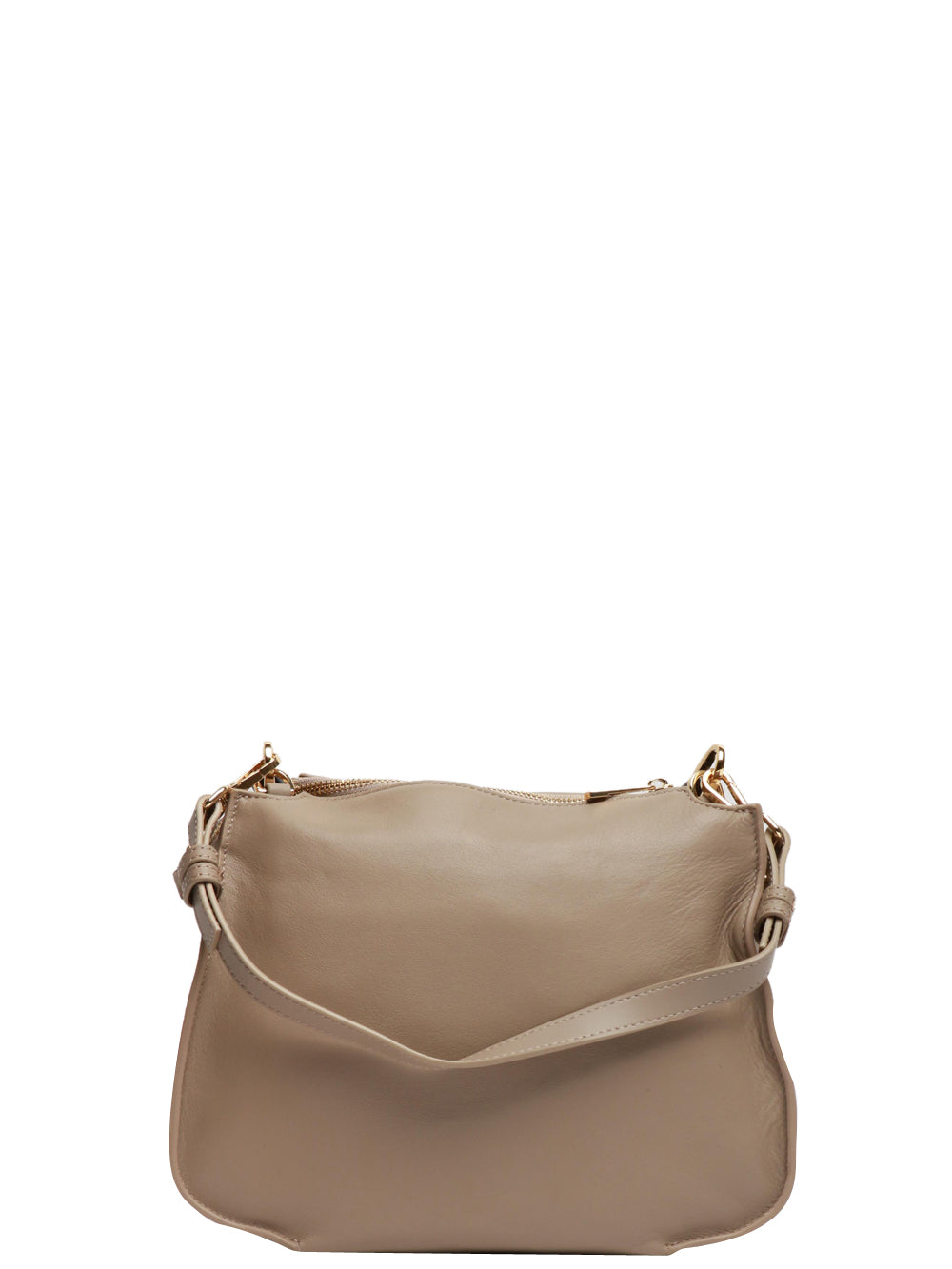 MY-BEST BAG Borsa a Mano Madison Piccola in Pelle Tortora con Tracolla Tortora