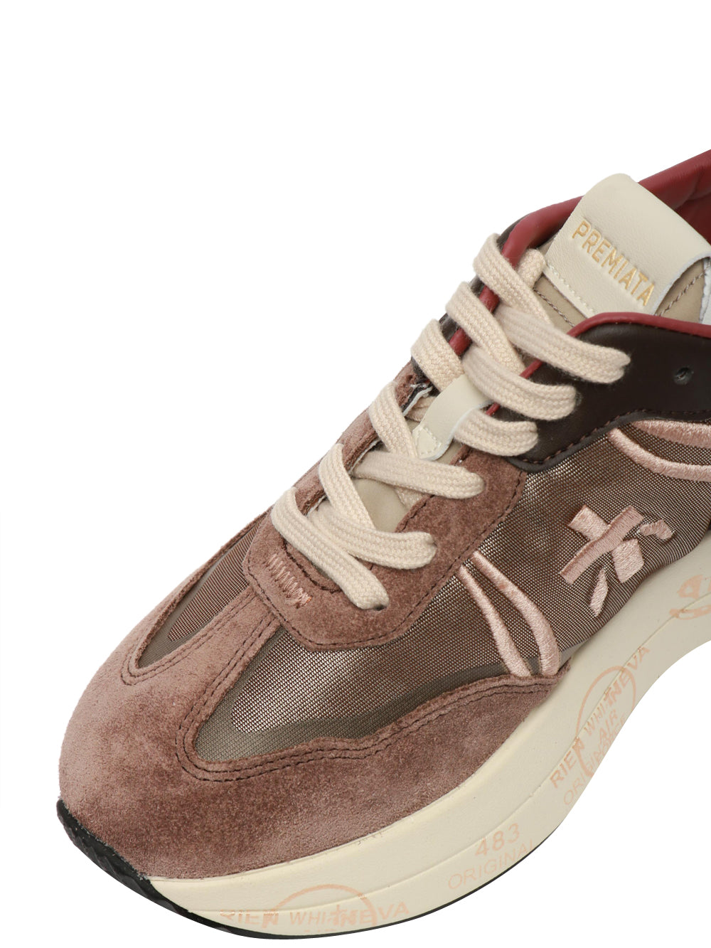 PREMIATA Scarpe Sneakers Cassie in Suede e Tessuto Tortora Tortora+cipria