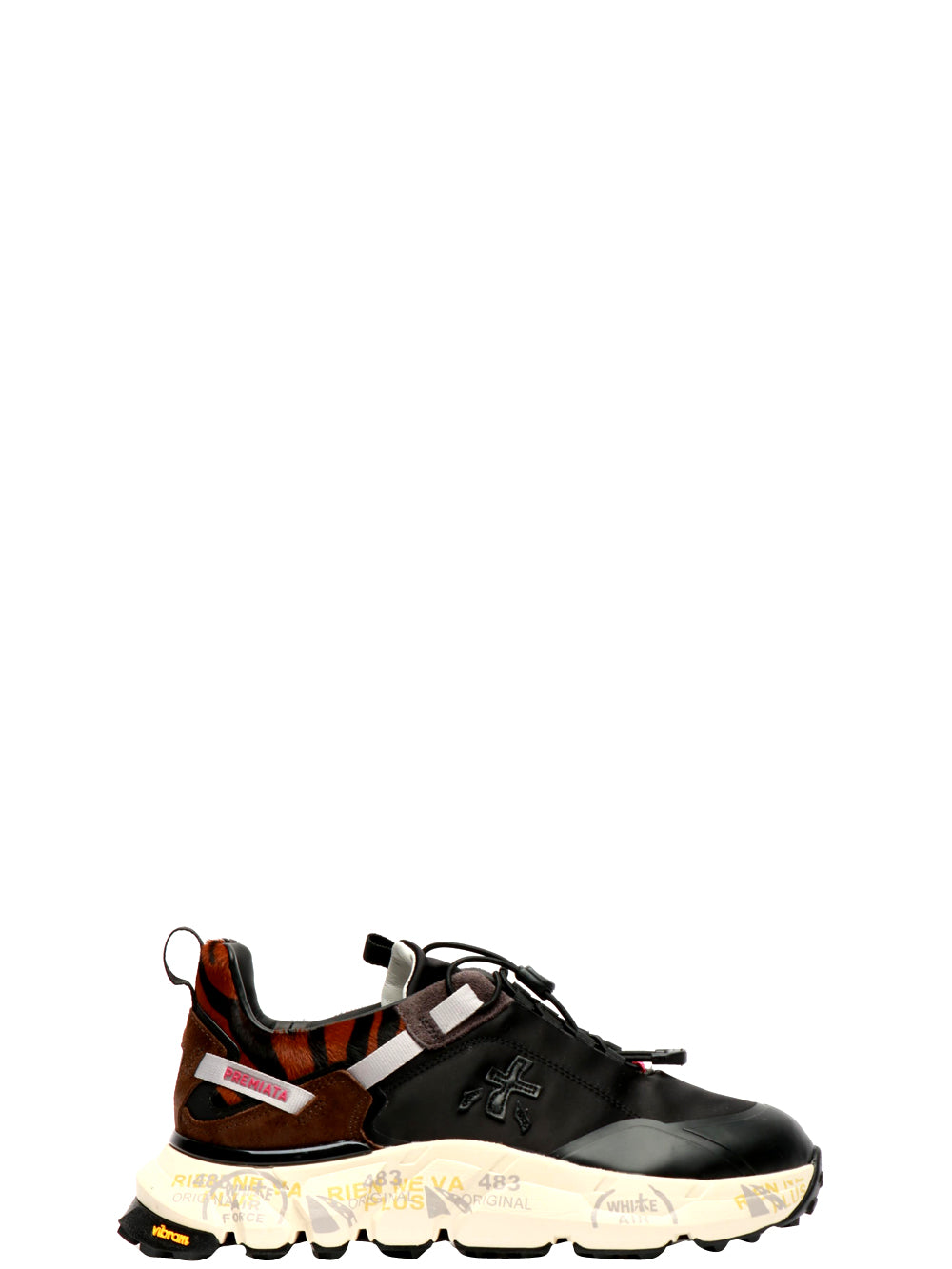 PREMIATA Scarpe Sneakers Crossd in Pelle e Tessuto Nere Nero