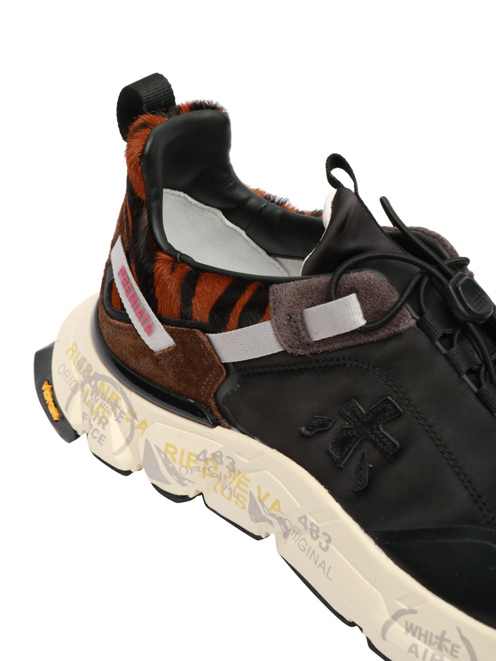 PREMIATA Scarpe Sneakers Crossd in Pelle e Tessuto Nere Nero