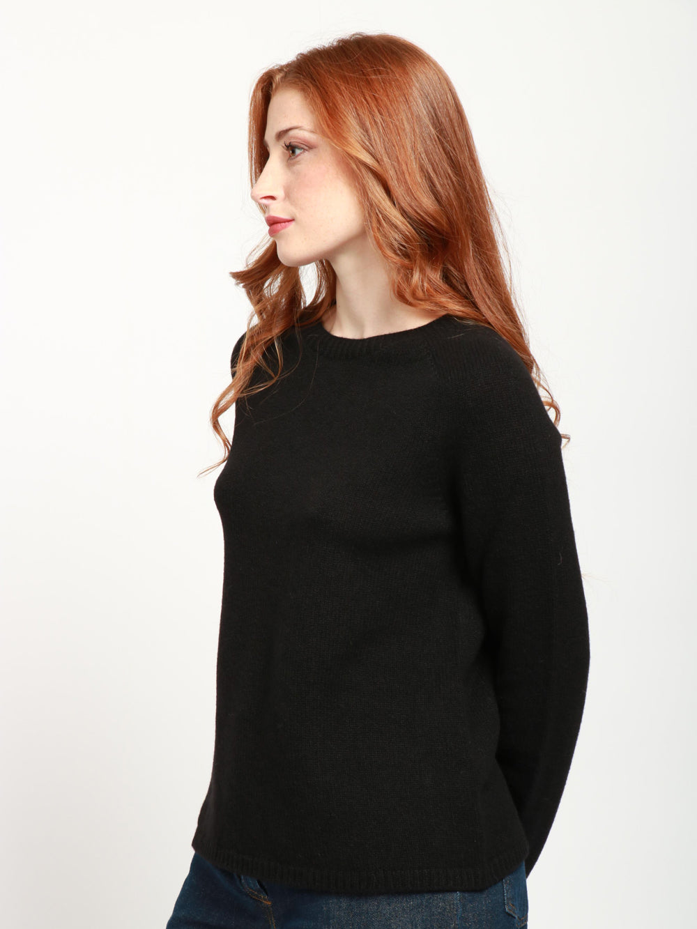 S MAXMARA Maglia Georg Gircollo in Lana e Cashmere Nera Nero