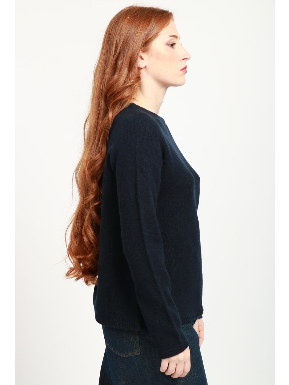 S MAXMARA Maglia Georg Gircollo in Lana e Cashmere Blu Blu