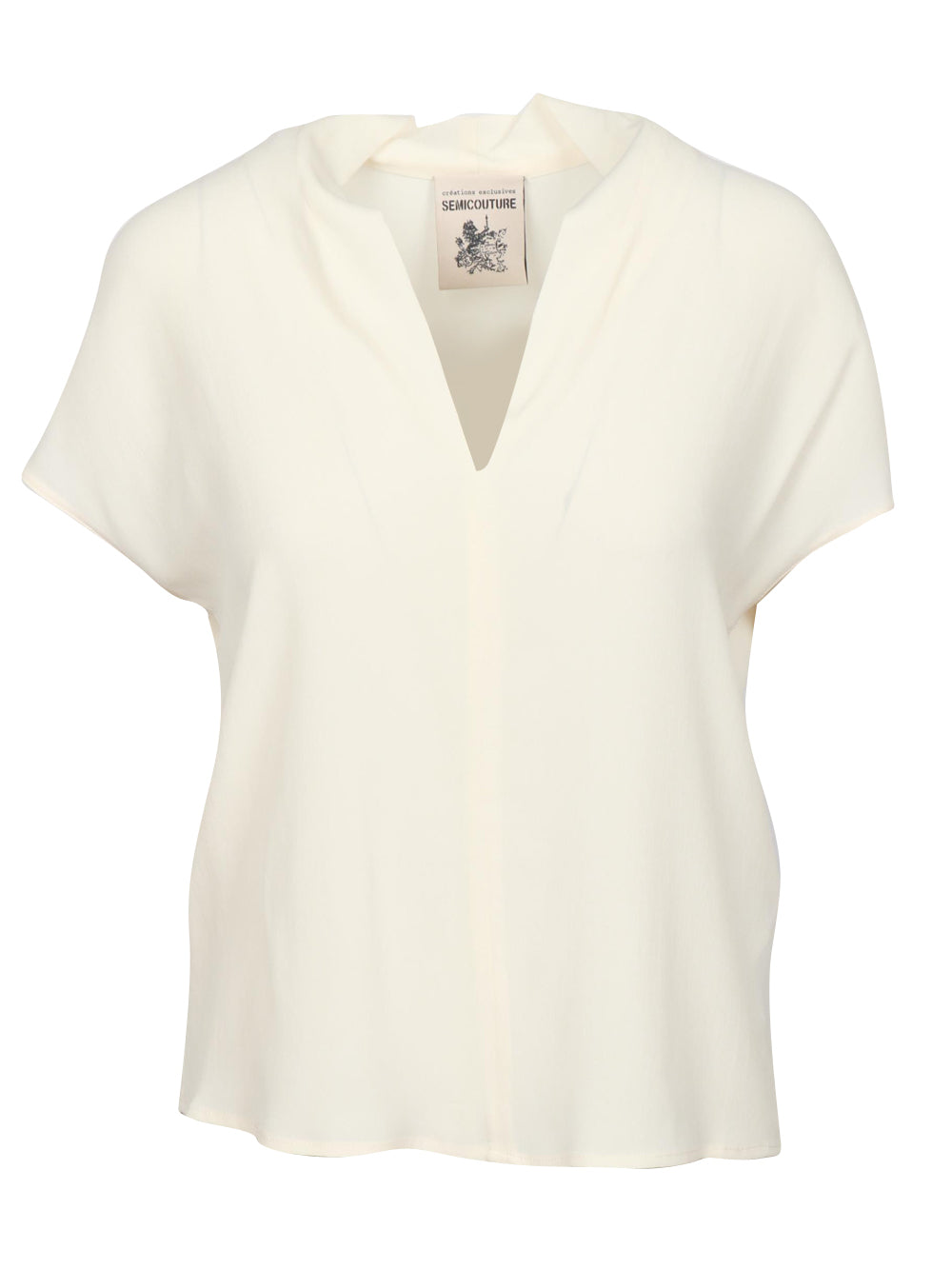 Hera Blouse in Ivory Silk Blend